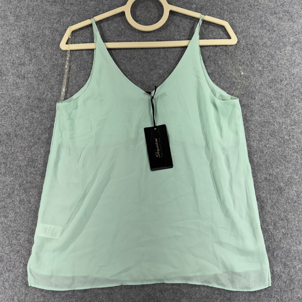 Shinestar Collection Mint Green V-Neck Spaghetti Strap Camisole Top Small NWT